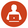 icon person in front of laptop