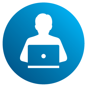 icon of person working on laptop