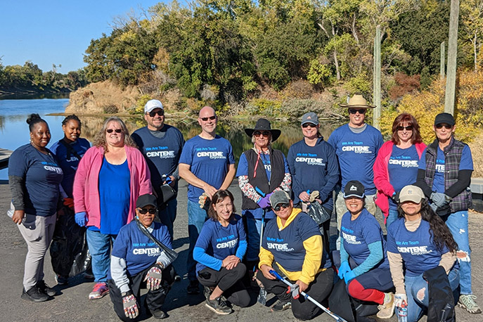 Centene employees at the American Rivers cleanup initiative