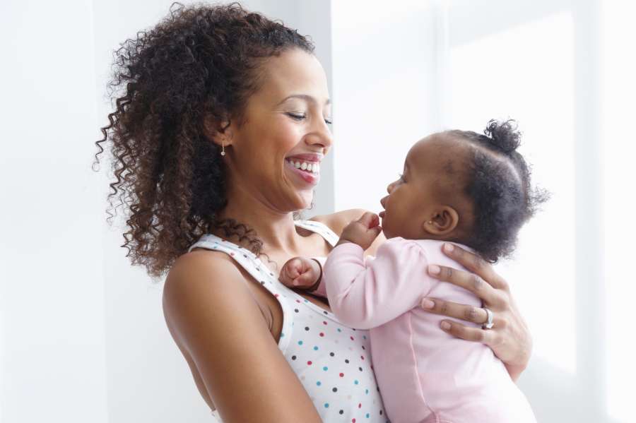 Mother holding a baby