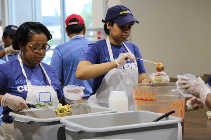 Centene employees dish out food