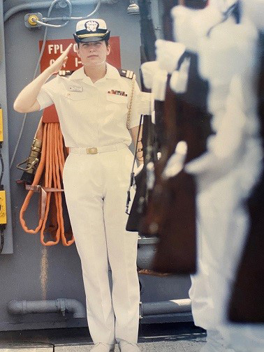 Suzy DePrizio in Navy.