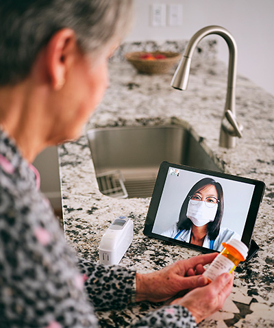 woman during her virtual doctor's appointment