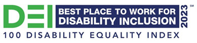 Best Place to Work for Disability Inclusion - 100 score Disability Equality Index DEI